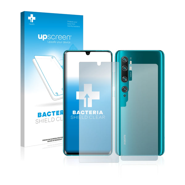 upscreen Bacteria Shield Clear Premium Antibacterial Screen Protector for Xiaomi Mi Note 10 (Front + Back)
