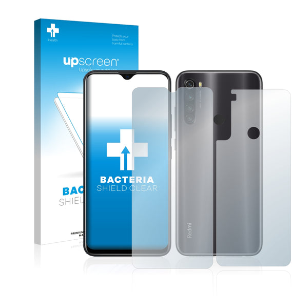 upscreen Bacteria Shield Clear Premium Antibacterial Screen Protector for Xiaomi Redmi Note 8T (Front + Back)