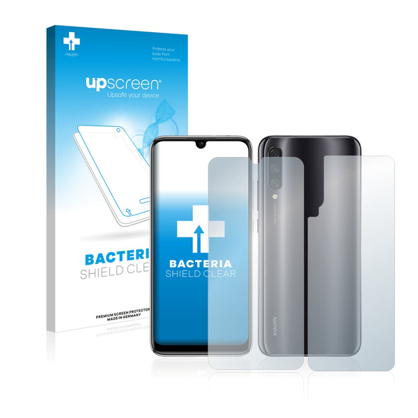 upscreen Bacteria Shield Clear Premium Antibacterial Screen Protector for Xiaomi Mi A3 (Front + Back)
