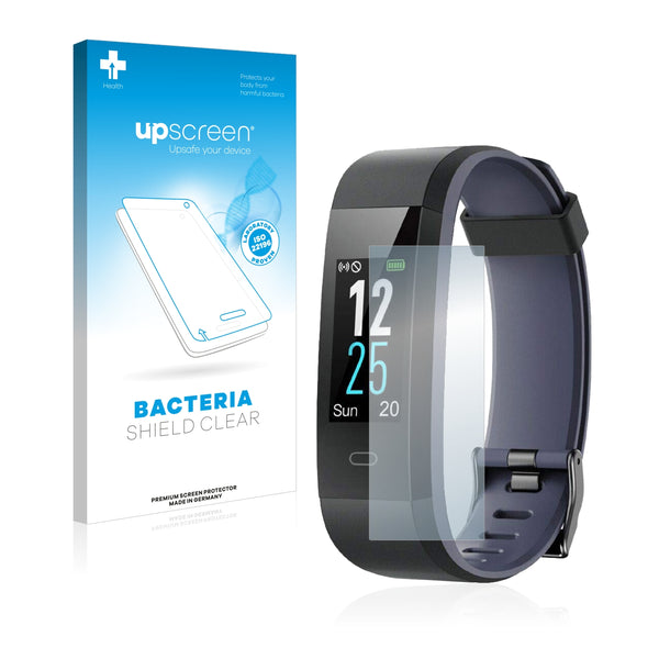 upscreen Bacteria Shield Clear Premium Antibacterial Screen Protector for Chereeki Fitness Tracker ID115C