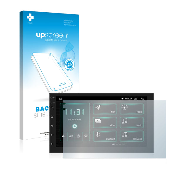 upscreen Bacteria Shield Clear Premium Antibacterial Screen Protector for Phonocar MediaStation 2Din