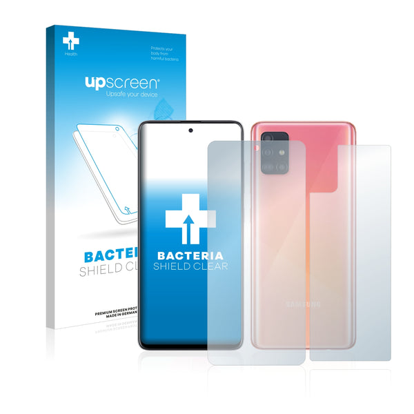 upscreen Bacteria Shield Clear Premium Antibacterial Screen Protector for Samsung Galaxy A51 (Front + Back)