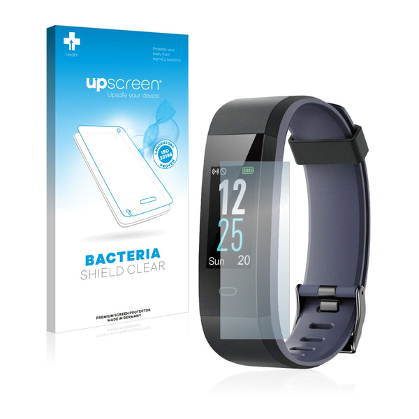 upscreen Bacteria Shield Clear Premium Antibacterial Screen Protector for Vigorun Fitness Tracker ID115C