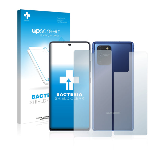 upscreen Bacteria Shield Clear Premium Antibacterial Screen Protector for Samsung Galaxy S10 Lite (Front + Back)