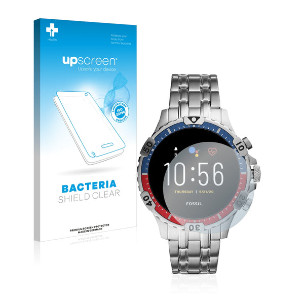 upscreen Bacteria Shield Clear Premium Antibacterial Screen Protector for Fossil Garrett HR (5. Gen)