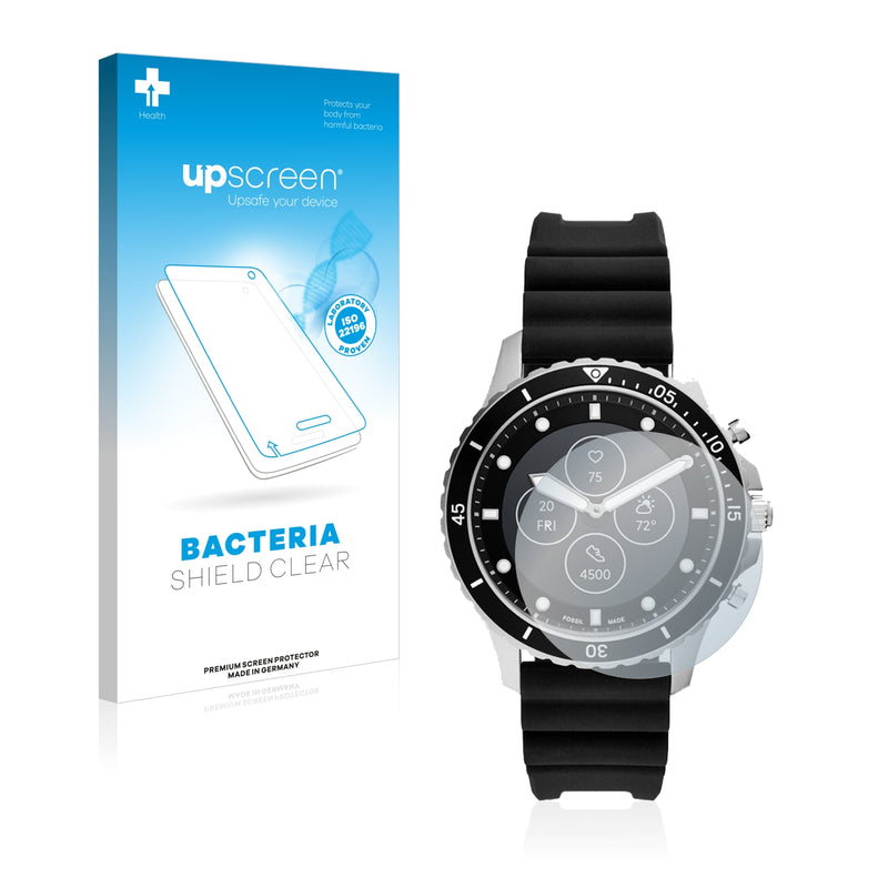 upscreen Bacteria Shield Clear Premium Antibacterial Screen Protector for Fossil Dive HR (5. Gen)