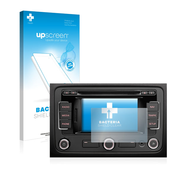 upscreen Bacteria Shield Clear Premium Antibacterial Screen Protector for Volkswagen Caddy 3 2003 RNS 315 5