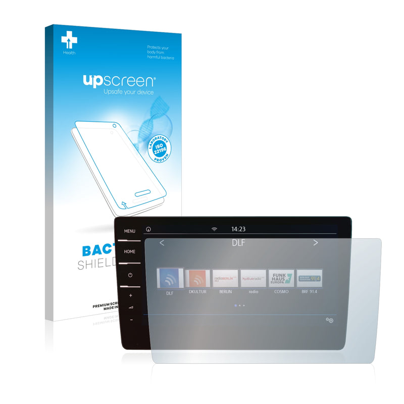 upscreen Bacteria Shield Clear Premium Antibacterial Screen Protector for Volkswagen Passat Alltrack 2019 Discover Pro 9.2 2019