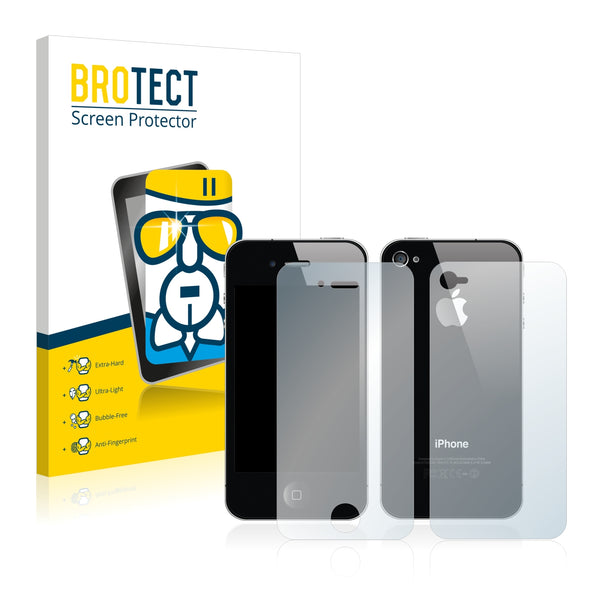 BROTECT AirGlass Glass Screen Protector for Apple iPhone 4 (Front + Back)