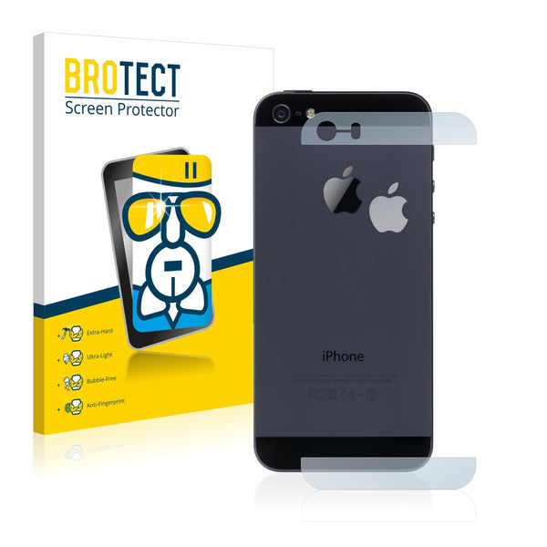 BROTECT AirGlass Glass Screen Protector for Apple iPhone 5S Back (glass surfaces + logo)