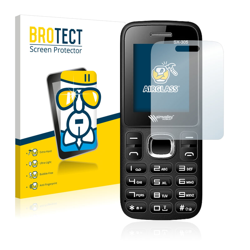 BROTECT AirGlass Glass Screen Protector for Simvalley Mobile SX-305