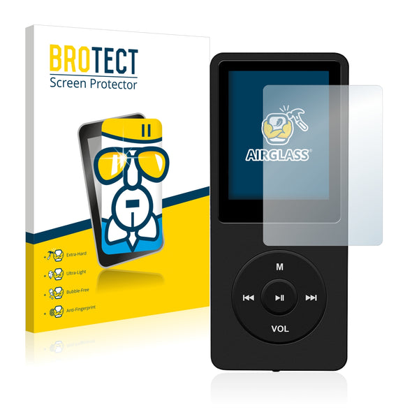 BROTECT AirGlass Glass Screen Protector for AGPtek 8GB MP3-Player