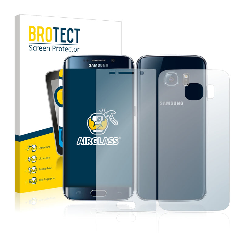 BROTECT AirGlass Glass Screen Protector for Samsung Galaxy S6 Edge (Front + Back)