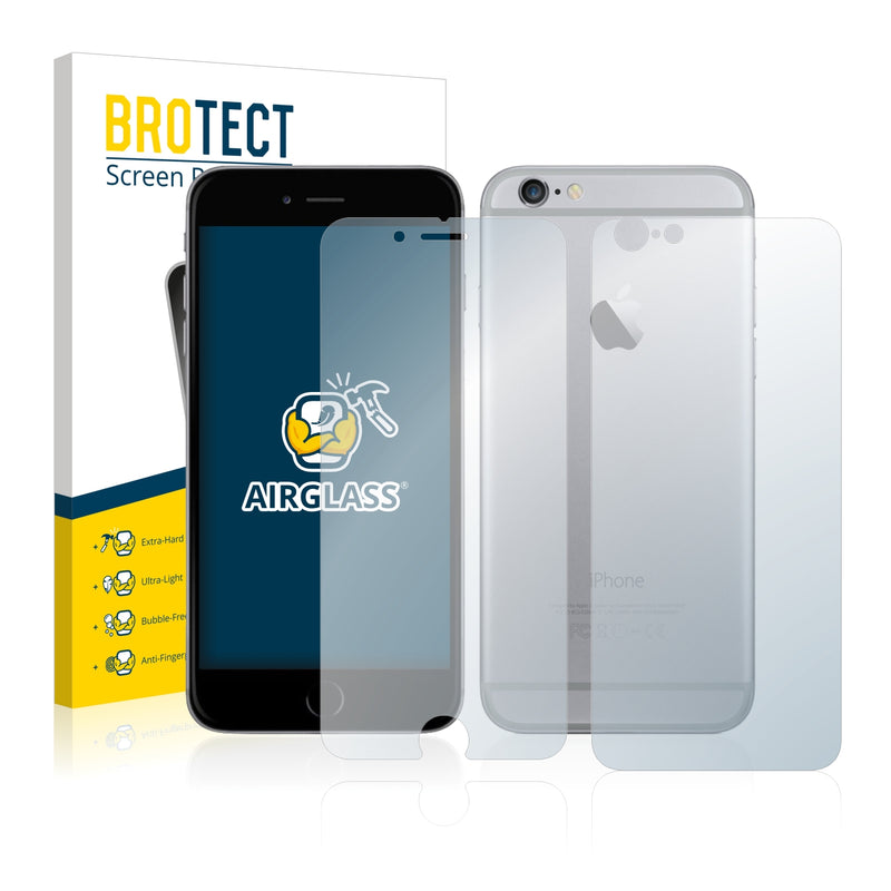BROTECT AirGlass Glass Screen Protector for Apple iPhone 6S (Front + Back)