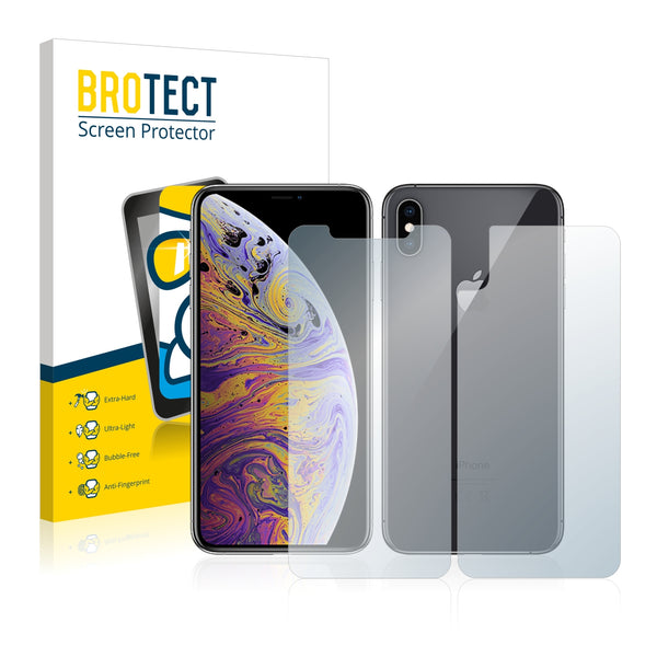 BROTECT AirGlass Glass Screen Protector for Apple iPhone Xs Max (Front + Back)