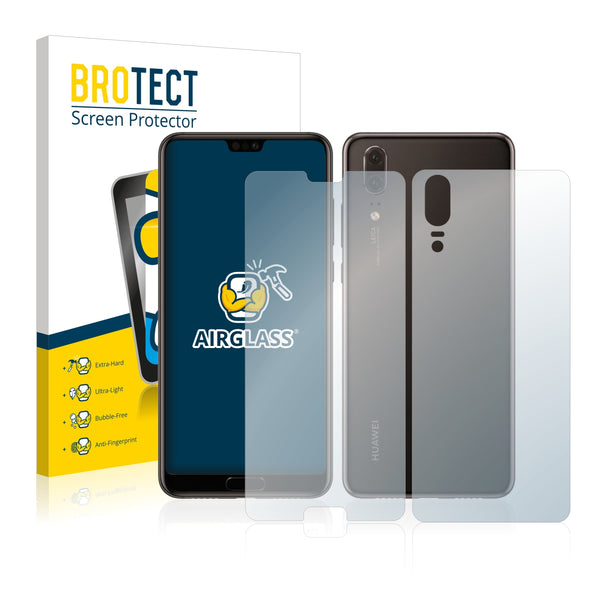 BROTECT AirGlass Glass Screen Protector for Huawei P20 (Front + Back)