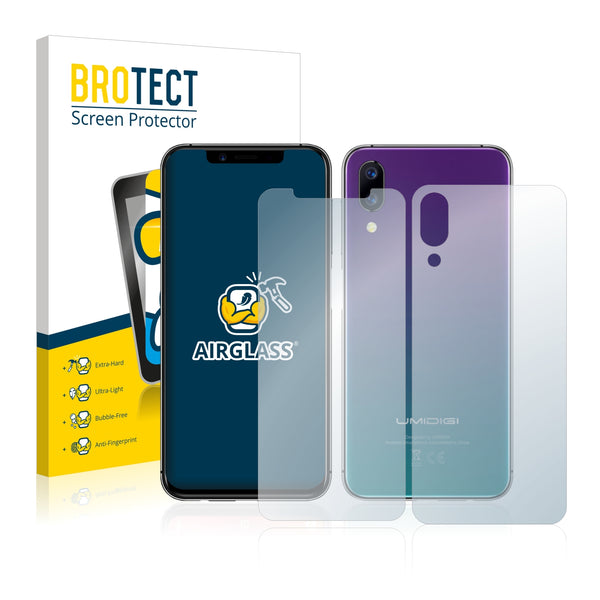 BROTECT AirGlass Glass Screen Protector for Umidigi One Pro (Front + Back)