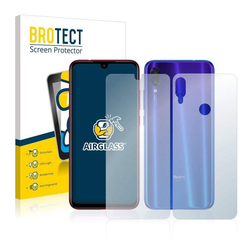 BROTECT AirGlass Glass Screen Protector for Xiaomi Redmi Note 7 Pro (Front + Back)