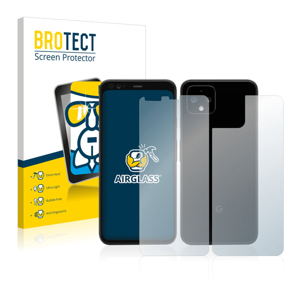 BROTECT AirGlass Glass Screen Protector for Google Pixel 4 (Front + Back)