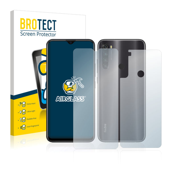 BROTECT AirGlass Glass Screen Protector for Xiaomi Redmi Note 8T (Front + Back)