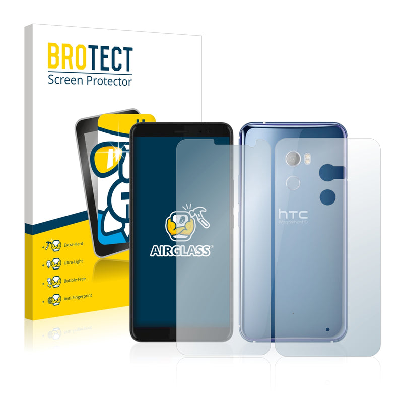 BROTECT AirGlass Glass Screen Protector for HTC U11 Plus (Front + Back)