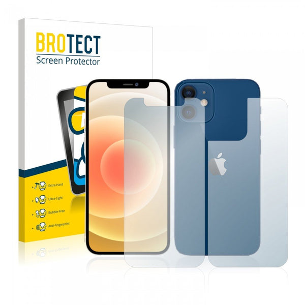 BROTECT AirGlass Glass Screen Protector for Apple iPhone 12 (Front + Back)