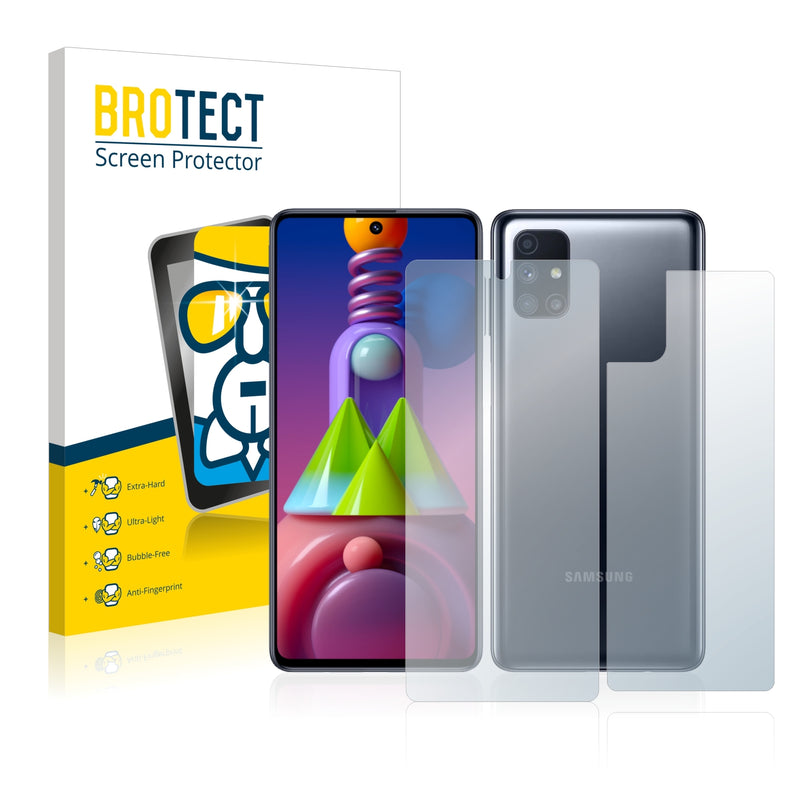BROTECT AirGlass Glass Screen Protector for Samsung Galaxy M51 (Front + Back)