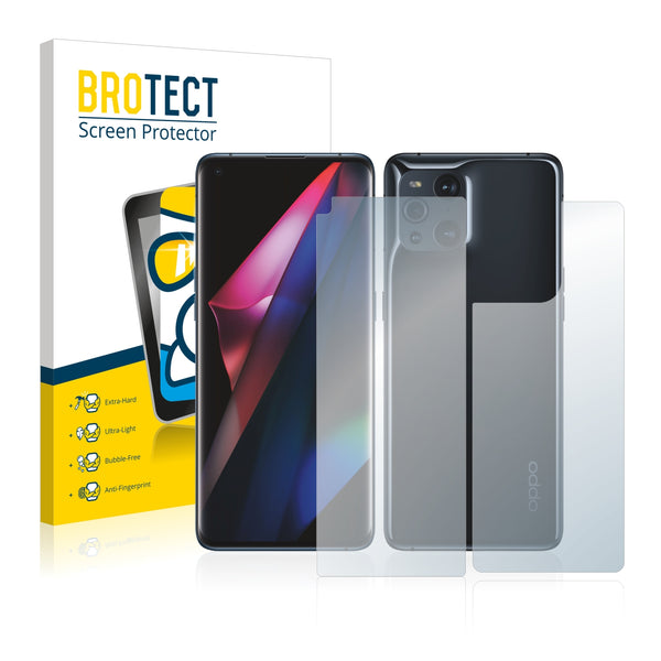 BROTECT AirGlass Glass Screen Protector for Oppo Find X3 Pro (Front + Back)