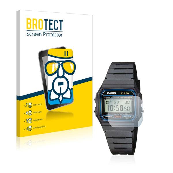 BROTECT AirGlass Glass Screen Protector for Casio Collection Unisex F-91W