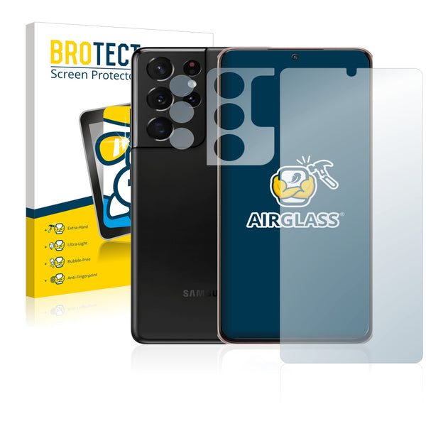 BROTECT AirGlass Glass Screen Protector for Samsung Galaxy S21 Ultra 5G (Front + cam)