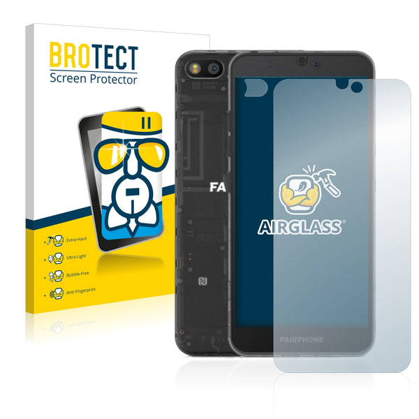 BROTECT AirGlass Glass Screen Protector for Fairphone 3 (Front + cam)