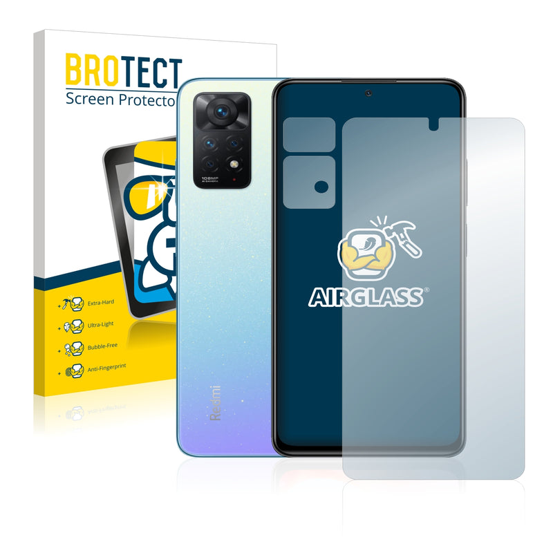 BROTECT AirGlass Glass Screen Protector for Xiaomi Redmi Note 11 Pro (Front + cam)