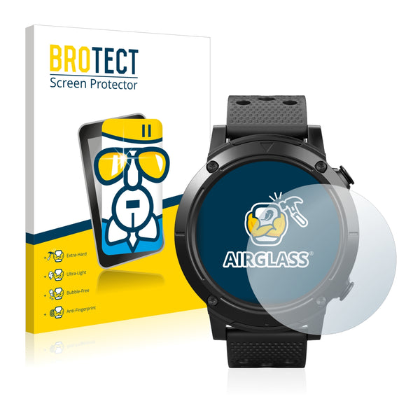 BROTECT AirGlass Glass Screen Protector for SilverCrest Smartwatch Sport