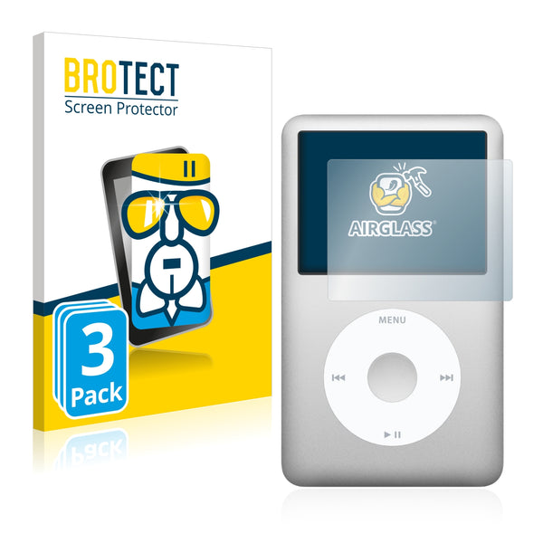 3x BROTECT AirGlass Glass Screen Protector for Apple iPod classic 160 GB (7th generation)