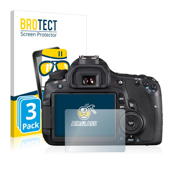 3x BROTECT AirGlass Glass Screen Protector for Canon EOS 60D