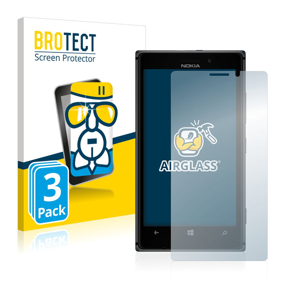 3x BROTECT AirGlass Glass Screen Protector for Nokia Lumia 925