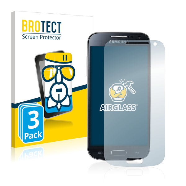 3x BROTECT AirGlass Glass Screen Protector for Samsung Galaxy S4 Mini Dual I9192
