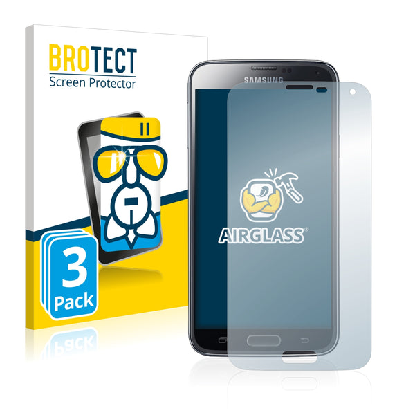 3x BROTECT AirGlass Glass Screen Protector for Samsung Galaxy S5