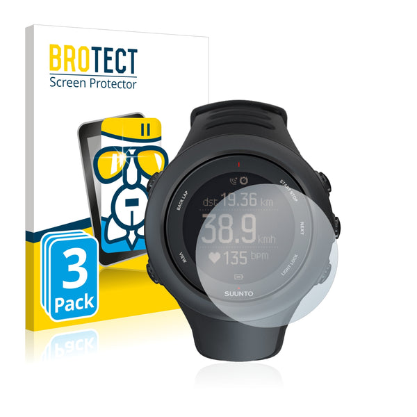 3x BROTECT AirGlass Glass Screen Protector for Suunto Ambit3 Sport Black
