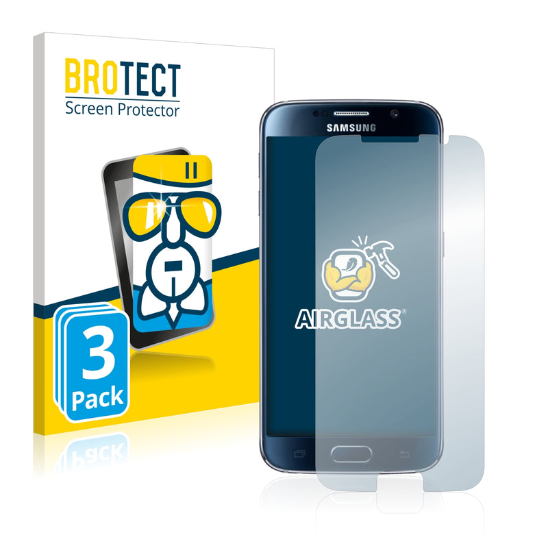 3x BROTECT AirGlass Glass Screen Protector for Samsung Galaxy S6