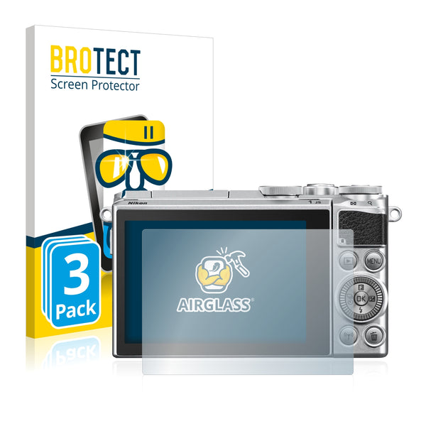 3x BROTECT AirGlass Glass Screen Protector for Nikon 1 J5