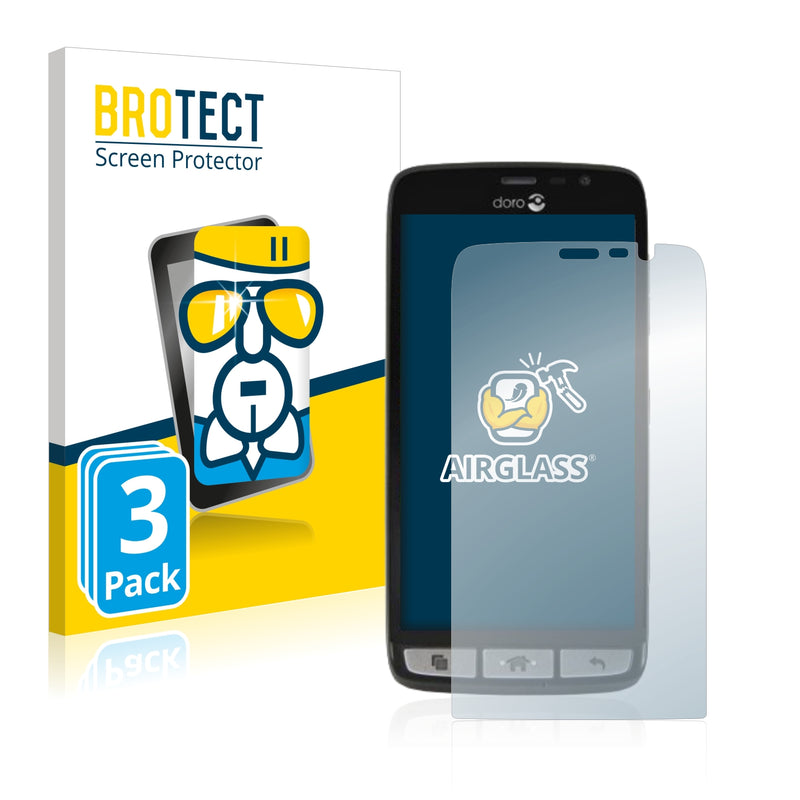 3x BROTECT AirGlass Glass Screen Protector for Doro Liberto 825