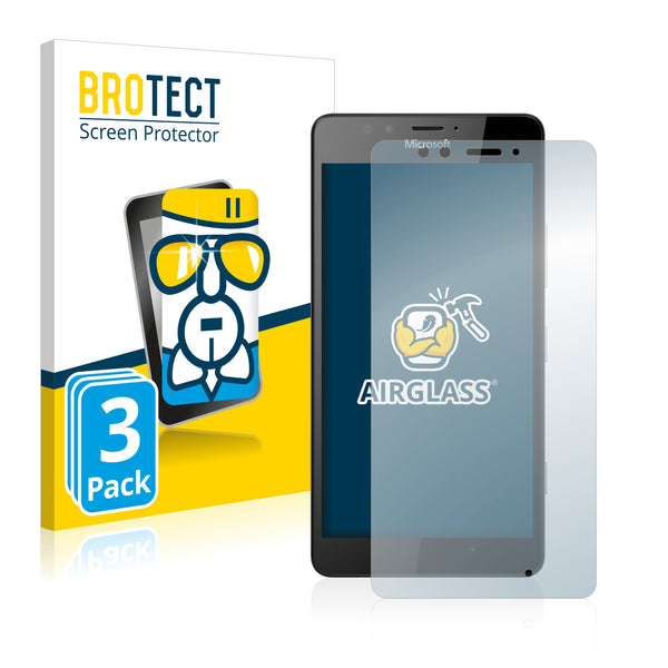 3x BROTECT AirGlass Glass Screen Protector for Microsoft Lumia 950