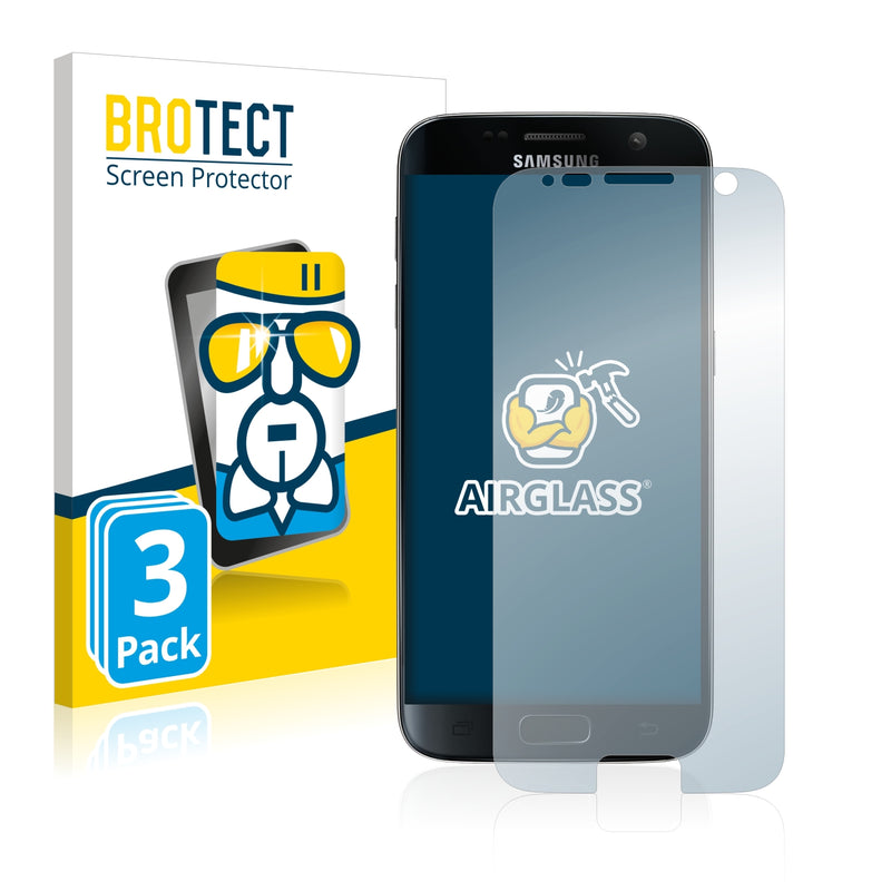 3x BROTECT AirGlass Glass Screen Protector for Samsung Galaxy S7