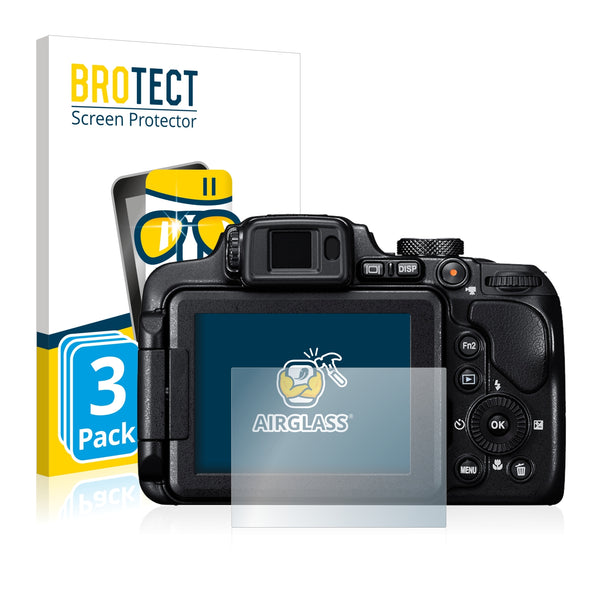 3x BROTECT AirGlass Glass Screen Protector for Nikon Coolpix B700