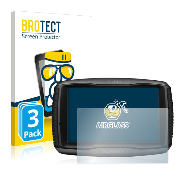 3x BROTECT AirGlass Glass Screen Protector for Garmin zumo 595LM