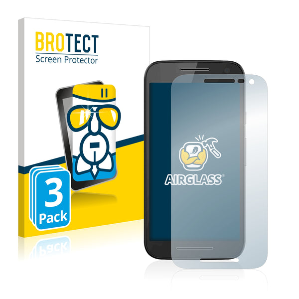 3x BROTECT AirGlass Glass Screen Protector for Motorola Moto G3 2015