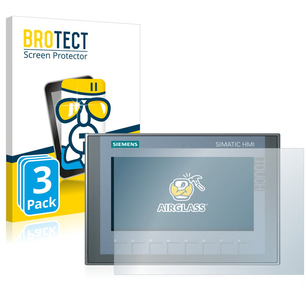 3x BROTECT AirGlass Glass Screen Protector for Siemens Simatic HMI KTP 700 Basic