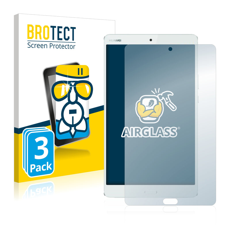 3x BROTECT AirGlass Glass Screen Protector for Huawei MediaPad M3 8.4