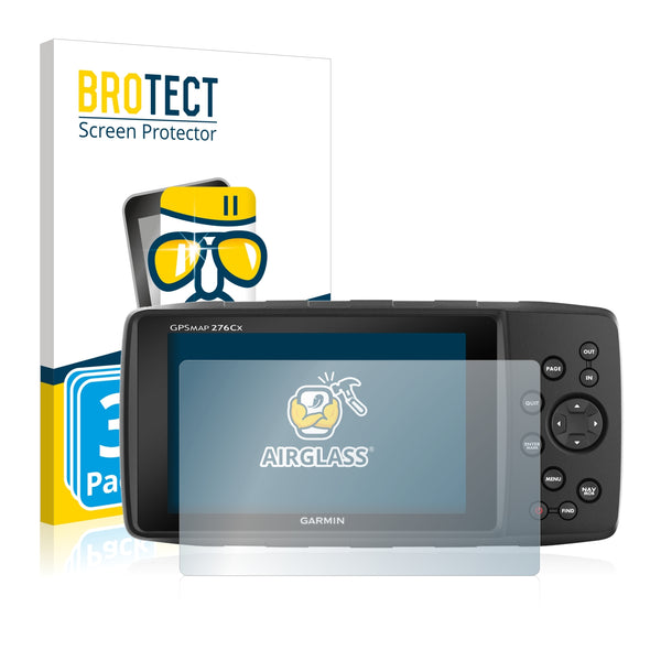 3x BROTECT AirGlass Glass Screen Protector for Garmin 276Cx